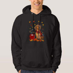 Dackel Hunde Scarf Fall Schokolade Herbst Hoodie