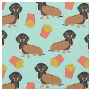 Dackel-Hunde Schwarz-Bräune-Weiner-Hund Stoff