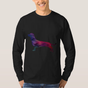 Dackel Hunde Silhouette Geometrisches Muster I T-Shirt