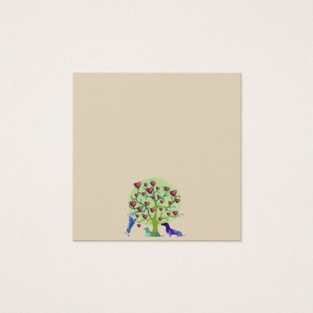 Dackel Hunde Tree Hearts Art Standard Notes (Vorderseite)
