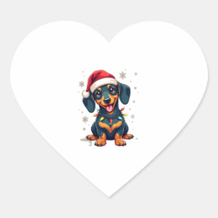 Dackel Hunde Tree Weihnachten Weihnachten Weihnach Herz-Aufkleber