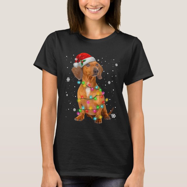 Dackel Hunde Tree Weihnachten Weihnachten Weihnach T-Shirt (Vorderseite)