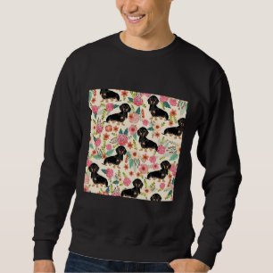 Dackel Hunde und Blume Sweatshirt