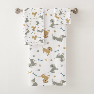 Dackel Hunde und Paws Niedlich Pastel Badhandtuch Set