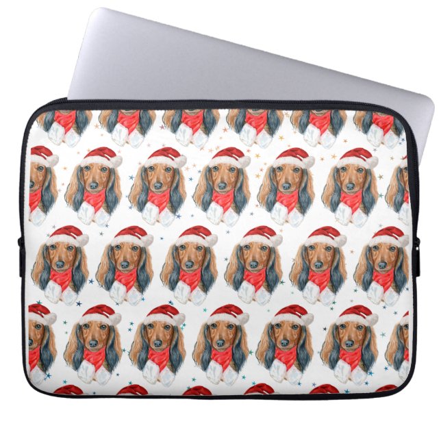 Dackel Hunde Zucht Weihnachten Laptopschutzhülle (Vorderseite)
