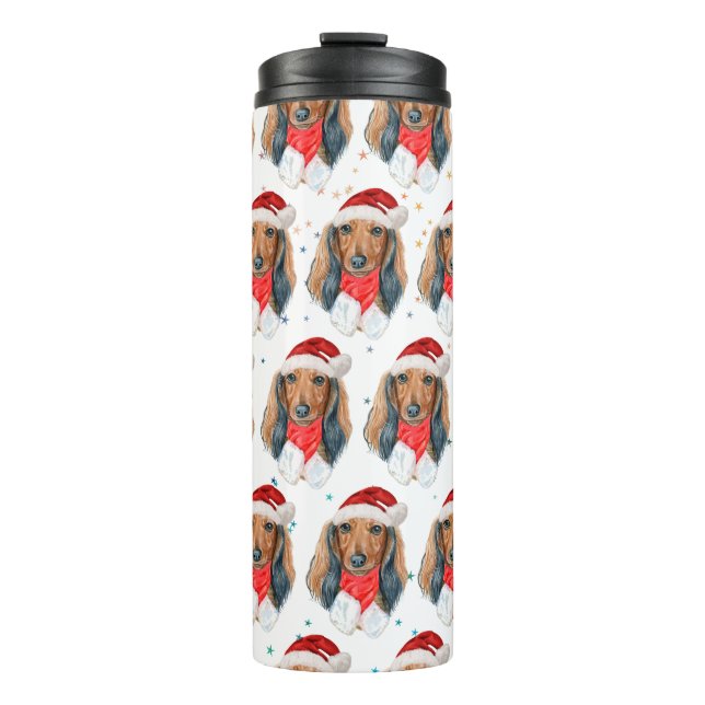 Dackel Hunde Zucht Weihnachten Thermosbecher (Vorderseite)