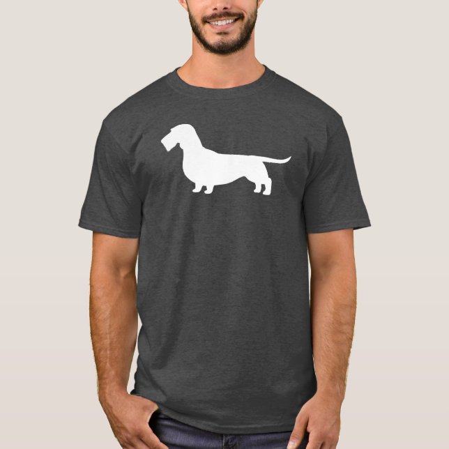 Dackel-HundeSilhouette der Drahthaar-Dackel-| T-Shirt (Vorderseite)