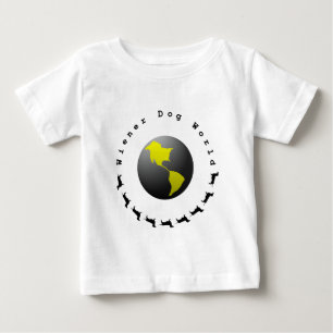 Dackel-Hundeweltgraphik Baby T-shirt
