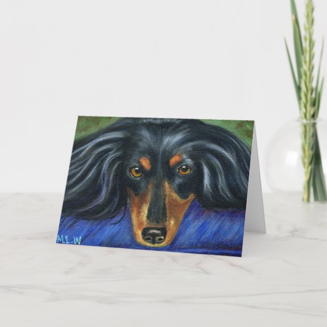 Dackel-Hundezucht-Kunst - Hallie Karte (Vorderseite)