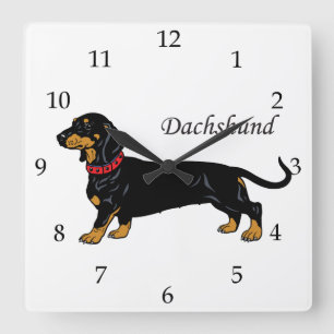 Dackel Hundezucht Quadratische Wanduhr