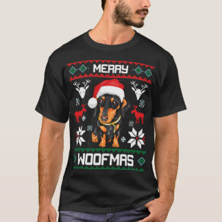 Dackel-Hundfröhliches Woofmas T-Shirt