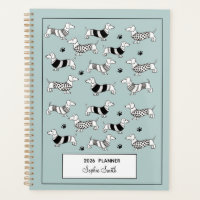 Dackel illustriert Dog liebt Blue 2022 Planner