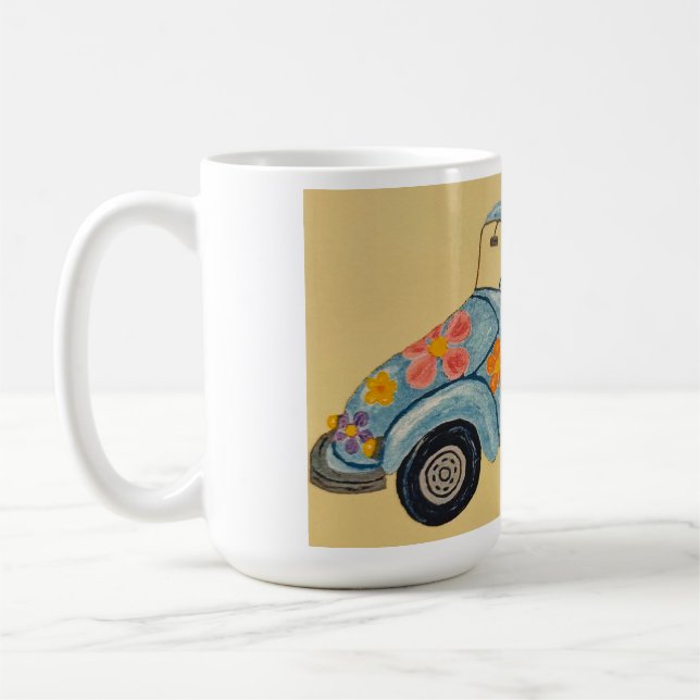 Dackel im Hippie-Auto Kaffeetasse (Links)