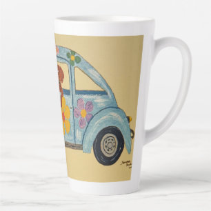 Dackel im Hippie-Auto Milchtasse