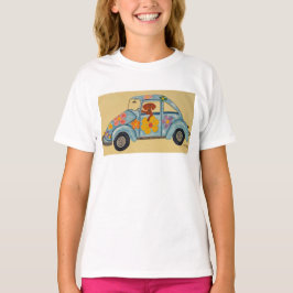 Dackel im Hippie-Auto T-Shirt