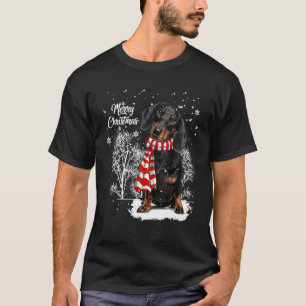 Dackel im schneefreudigen Weihnachtsfest T-Shirt