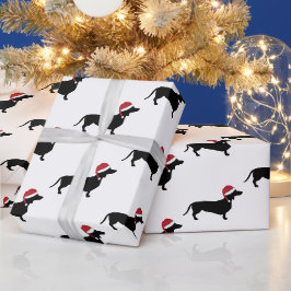 Dackel in der Weihnachtsmannmütze Weihnachten Geschenkpapier