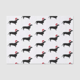 Dackel in der Weihnachtsmannmütze Weihnachten Seidenpapier