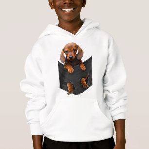 Dackel in meinem Pocket Weiner Hund Hoodie