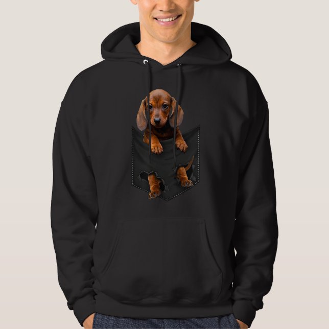 Dackel in meiner Pocket Dackel Weiner Dog Geschenk Hoodie (Vorderseite)