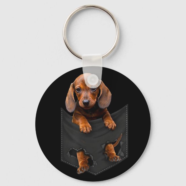 Dackel in meiner Pocket Dackel Weiner Dog Geschenk Schlüsselanhänger (Vorderseite)