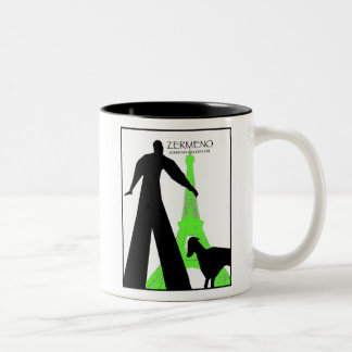"Dackel in Paris" von ZermenoGallery.com Zweifarbige Tasse