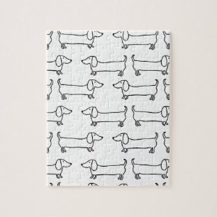 Dackel in Schwarz-weißem Puzzle