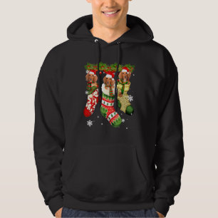 Dackel in Socken Weihnachten Weihnachtsmannmütze W Hoodie