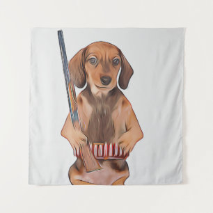 Dackel ist besser mit einem Weiner-Xmas-Poster Wandteppich