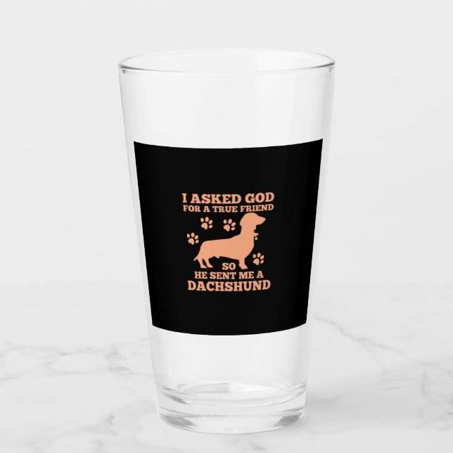 Dackel ist mein wahrer Freund Glas (Vorderseite)