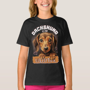 Dackel ist meine Valentine - Niedliche Valentinin- T-Shirt