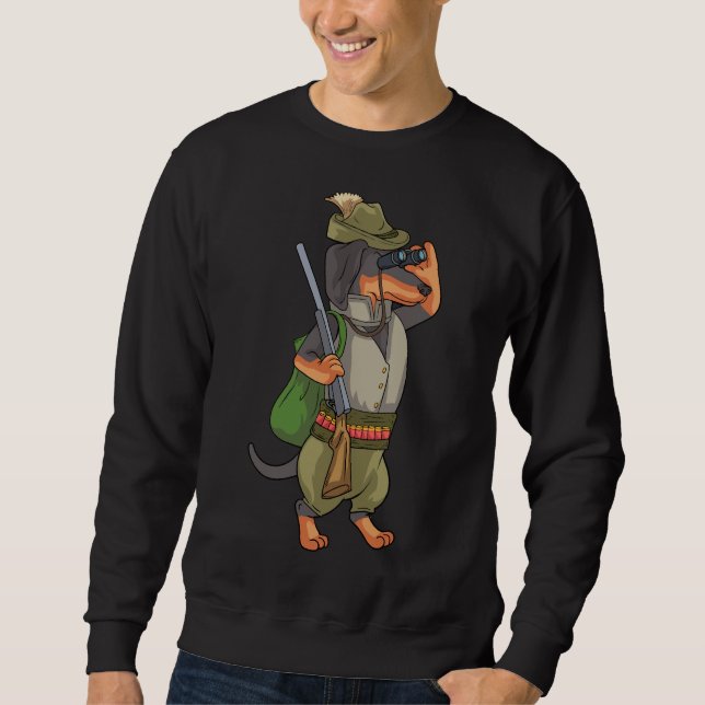 Dackel Jäger für Jäger Sweatshirt (Vorderseite)