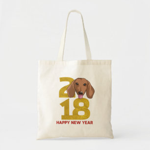 Dackel-Jahr der neues Jahr-Tasche des Hund2018 Tragetasche