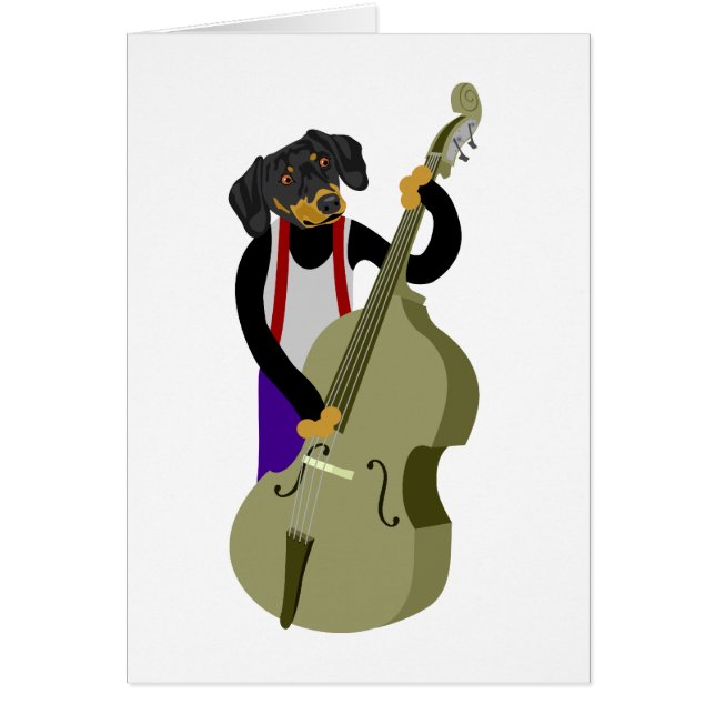 Dackel-Jazz-Bass-Spieler (Vorne)