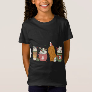 Dackel Kaffee Laterne Winter Weihnachtsferien Hund T-Shirt