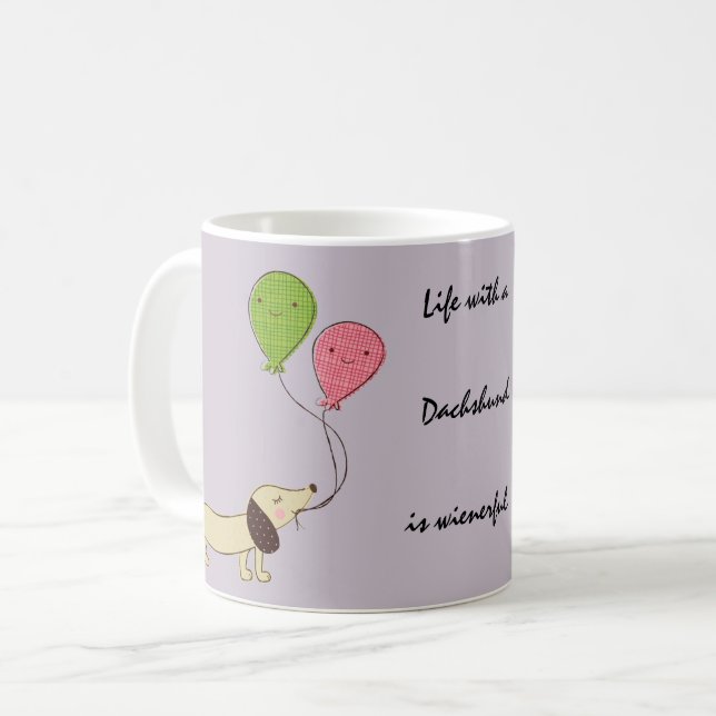 Dackel Kaffee Tasse Dackel Geschenk Dackel Hund (Vorderseite Links)