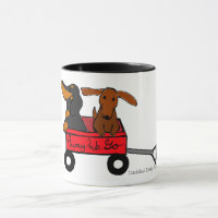 Dackel-Kaffeetasse-Tassen-Rot-Lastwagen
