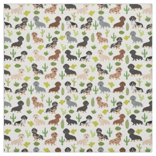 Dackel Kakteen Fabric - niedliche Dackeln Geschenk Stoff