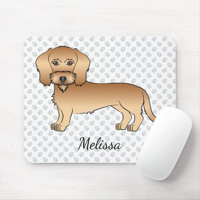 Dackel-Karikatur "Wheaten Wire" und Name Mousepad (Mit Mouse)