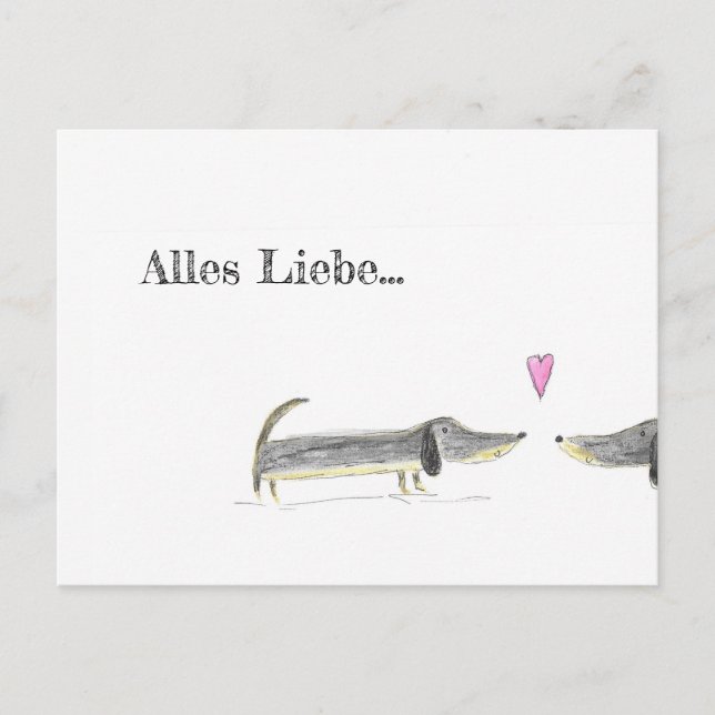 Dackel, Karte mit Dackel, Karte mit Hund, Dackel (Vorderseite)