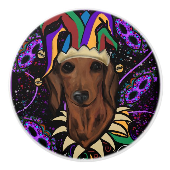 Dackel Keramikknauf (Vorderseite)