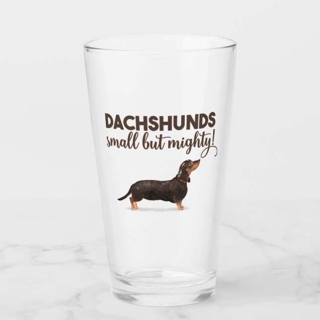 DACKEL KLEIN ABER MÄCHTIG GLAS (Vorderseite)