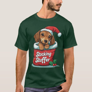 Dackel Kleine Geschenk Weihnachtsdesign T-Shirt