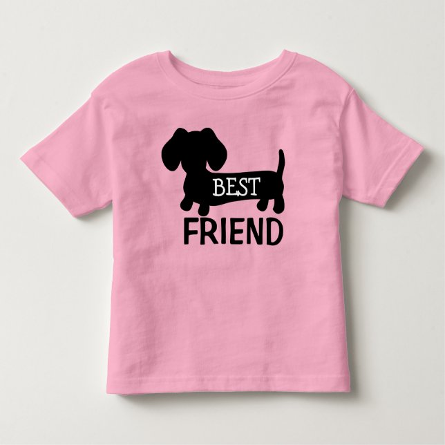 Dackel Kleinkinder-Shirt Bester Freund Rosa Kleinkind T-shirt (Vorderseite)