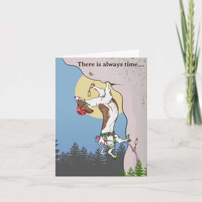 Dackel Klettern Karte (Vorderseite)