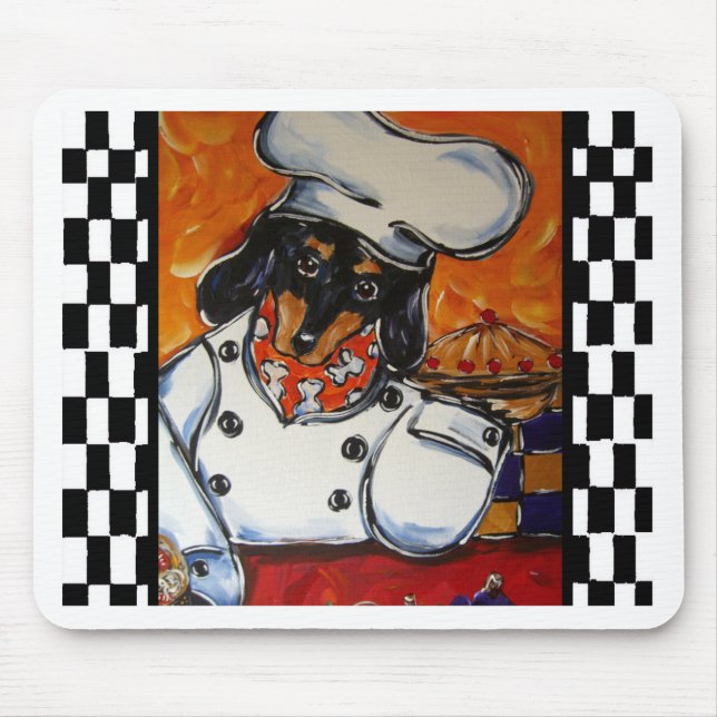 Dackel Köche Mousepad (Vorne)
