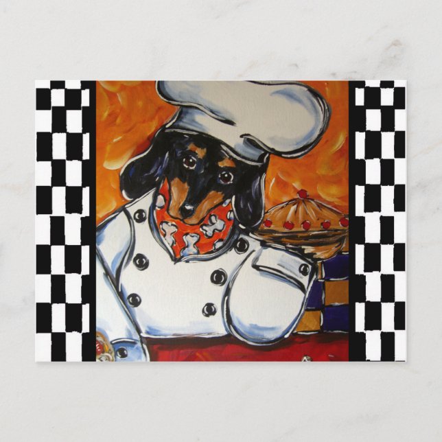 Dackel Köche Postkarte (Vorderseite)