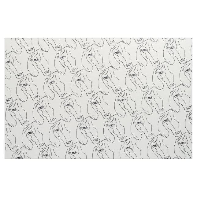 Dackel-Kopf, Kunst, die Gewebe zeichnet Stoff (Fat Quarter (45,7 x 55,9 cm))