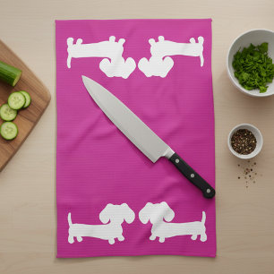 Dackel Küche Geschirr Handtuch Hot Pink Host Gesch