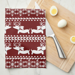 Dackel Küche Weihnachtsgeschenk oder Dekoration  Geschirrtuch